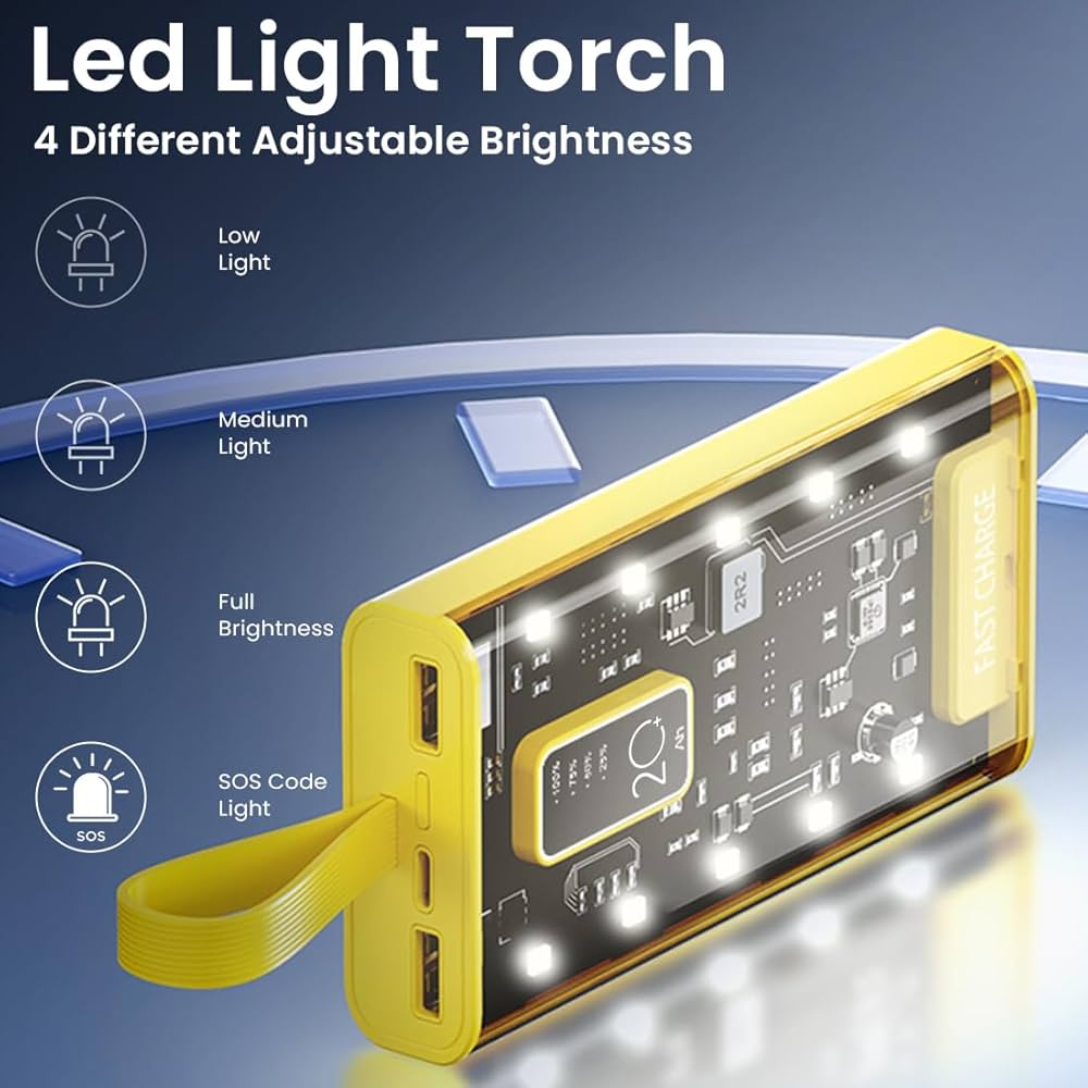 Transparent 20000mAh Power Bank 66W Fast Charging - My Enclave 